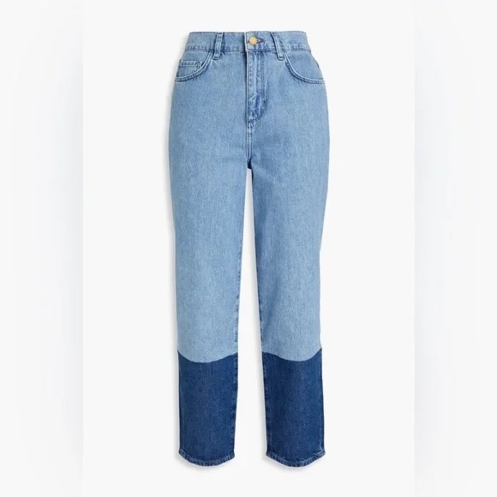 TRIARCHY Two-Tone Tapered Blue Jeans
